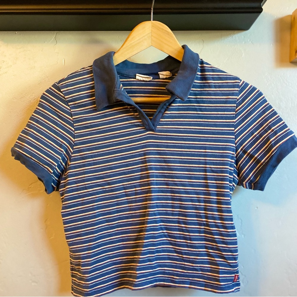 Levi’s cropped striped shirt